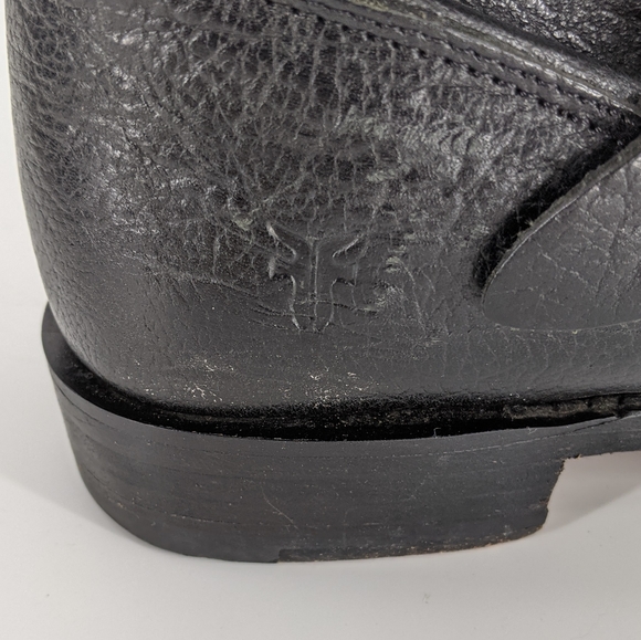 Frye Veronica Short Black Leather Buckle Boots - Picture 6 of 11